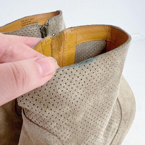 Kork-Ease Sherrill Booties Taupe Suede Ankle Boots Tan Leather Size 8.5 - Picture 11 of 12